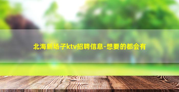 北海新场子ktv招聘信息-想要的都会有